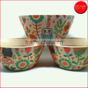 Kids favored ECO-friendly bamboo fiber melamine dinnerware with bowl plate spoon fork bamboo fiber plastic tableware