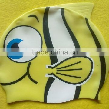 Unisex New Bubblefish Cartoon design silicone custom printed swimming caps