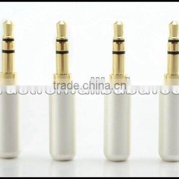 Audio Gade OEM Hi End Gold Plated 3.5-W Gold plated 3.5MM stereo plug Male headphone Terminal White