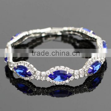 Women's Noble Rhinestone Crystal Cuff Bangle Bracelet for Bride Wedding Party