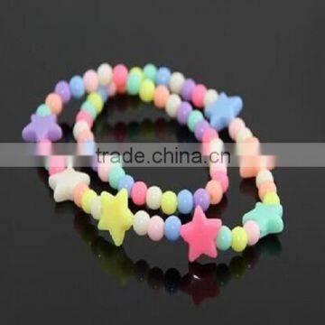 Fashion Children Jewelry Cute Rainbow Color Acrylic Star Bead Necklace photo-2