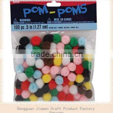 Mixed color craft pompoms