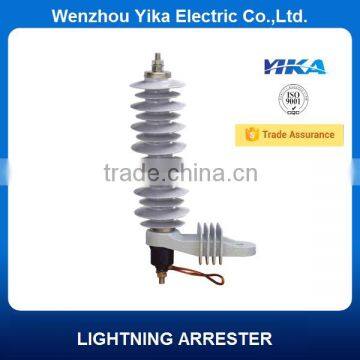 Wenzhou Yika Polymeric Lightning Arrester Rated Voltage 27KV ZNO Surge Arrester