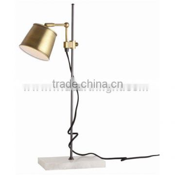 UL Listed Hotel Supplier Marble Base And Antique Brass Metal Shade Table Lamp Desk Light T80223