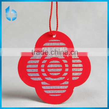 China hang tag printing factory custom jewelry hang tag with hot silver