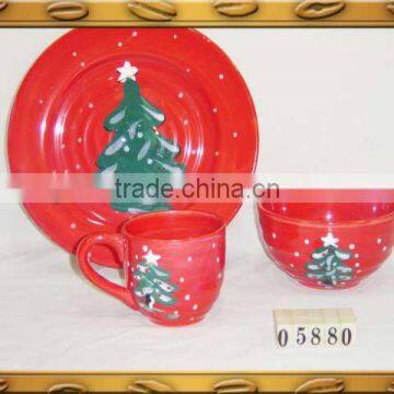 Kids 3pcs breakfast set with christmas tree design