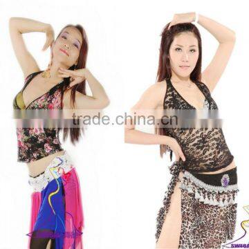 SWEGAL sexy lace belly dance top,belly dance transparency top,many colors for choose,leading fashion belly dance costume B13049