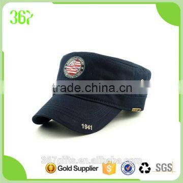 Promotional Cotton Material Flat Men Military Cap Army Hats