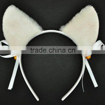 New bunny ear hair clasp ribbon headwear girls plush hair band