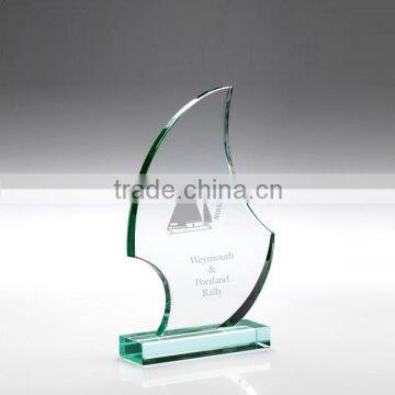 Novelty glass trophy plaque with your logo for club award