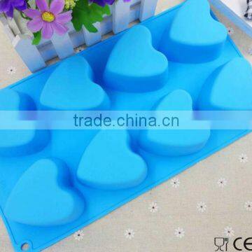 6 Cavity Heart Shape Silicone Cake Mould Muffin Cup Soap Mould Chocolate Mould Baking Tray