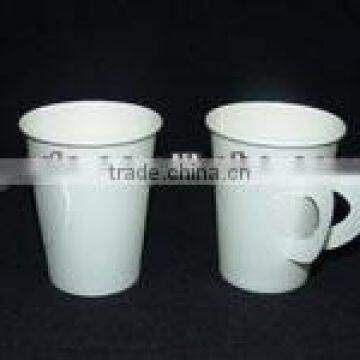 hot drink paper cup with handle and lid