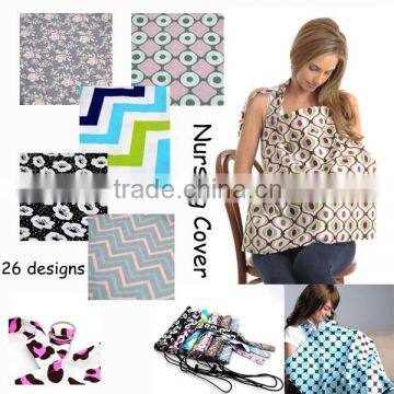 100% Cotton Hot Selling Cheap Mini Chevron Design Breathable Nursing Cover