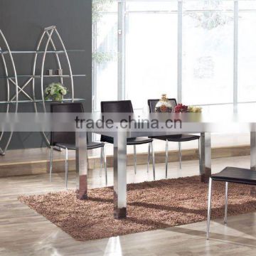 2015 Tempered Glass and Stainless Steel Modern Dining Room Set(CT0904)