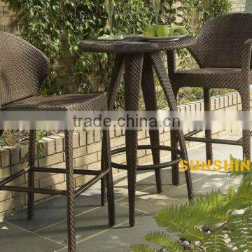 Sunshine outdoor durable Wicker Rattan cafe chairs and tables