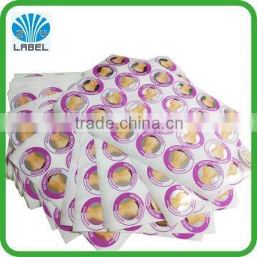 custom round label printing partial adhesive bath sticker PET material bottle sticker