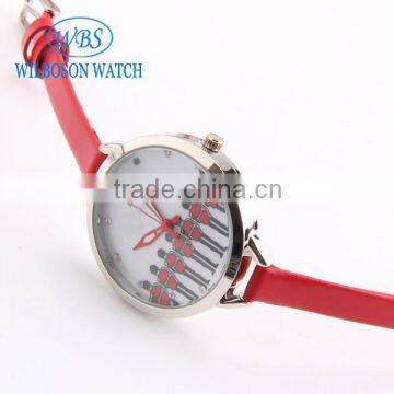 Water Resistant PU Leather Band Cheap Custom Logo Watch