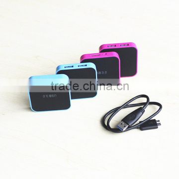 Mini super slim high speed 4-port usb 3.0 hub can customize glowing logo