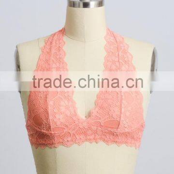 Hot Sale American Style Women Bralette Lace Halter Top Bralette photo-3