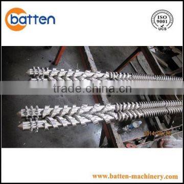 PVC profile screw barrel for parallel twin screws extruder plastic machine