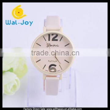 WJ-4584 Geneva hot sale slim leather strap match color fashion charming women watch