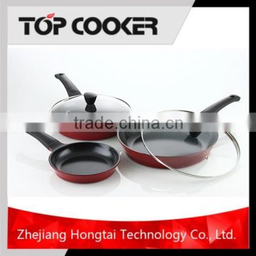 3Pcs aluminium fry pan non stick set with lid