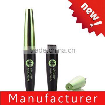 2015 Hot Sale Shiny Green Plastic Empty Eyeliner Bottle With Brush