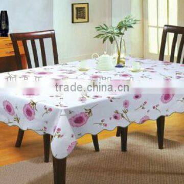 beautiful Square flower printed vinyl tablecloth for restaurant using