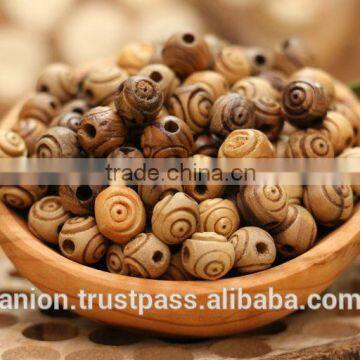 Olive Wood Carved Round Beads 10 mm