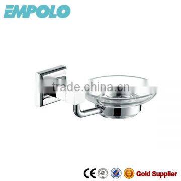 Empolo Brass simple square design soap basket holder, with glass shell soap dish 932 06