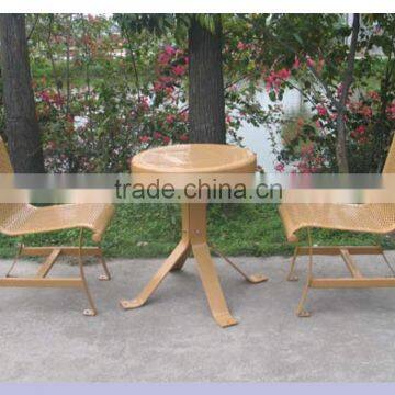 Powder coated metal cafe table outdoor picnic table bench