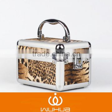 2014 leopard Portable Functional Aluminum cosmetic Case