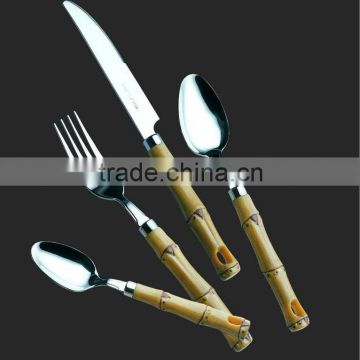 Bamboo decorative plastic handle cutlery