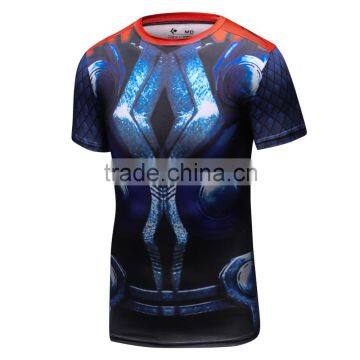 Cool Marvel Movies Thor Costume The Dark World Superman High Elastic Quick Dry Fit Compression Shirt Wholesale Workout Clothing