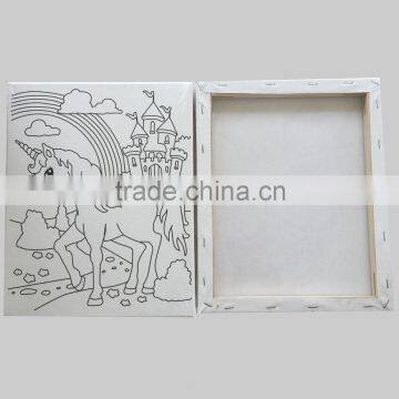 20CM*20CM Stretched Canvas with Line Design of Kids