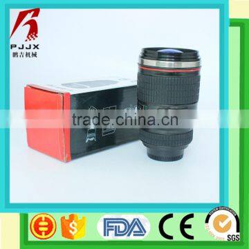 Unique design insulated coffee mugs with lid camera lens cup