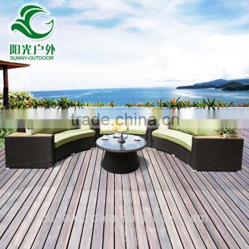 Luxury round rattan large garden use 8 seater sofa set and wicker outdoor furniture