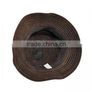 China OEM Custom Brown Bucket Hat 100% Plain Wool Wide Brim Bucket Hat photo-4