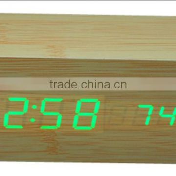 led wood and wooden clock