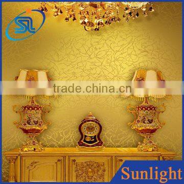 Classical gold foil wallpaper entertainment ktv hotel lobby ceiling wallpaper vinyl wallpaper