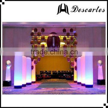 3m height inflatable lighted tube/pillars, LED inflatable decorative wedding column for sale