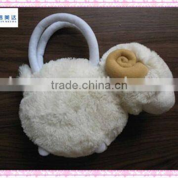 Fashion plush white sheep shaped handbag