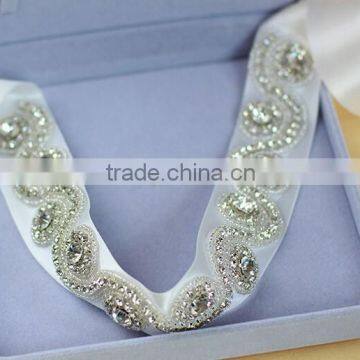 Elegant Graceful Crystal Beaded Bridal Sash Belt for Wedding Dress photo-5