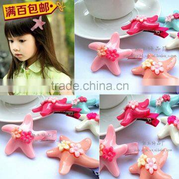 JP8079 New design sea star barrettes for kids 2015