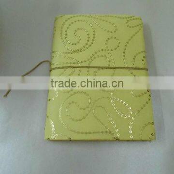 sequin embroidered handmade paper notebooks made from handmade paper in bahi style for promotions, gifting, art and craft stores