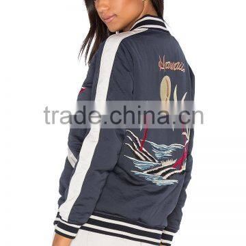 Hot Sell Ladies Apparel Custom Embroidered Bomber Jackets Fashion Apparel Factory China Most Popular Supplier's photo-2