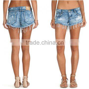 Women fashion Raw hem Jean Short