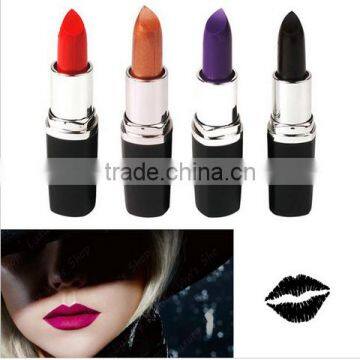 Wholesale High Quanlity Sexy Safe Black Purple Colors Brands Natural Matte Waterproof Lipstick