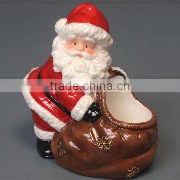 ceramic decoration santa claus handmade ceramic pen holder