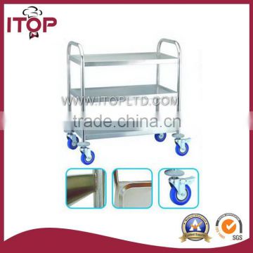 Stainless steel round tube 3-tier trolley